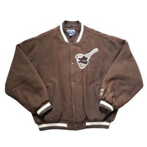 Vintage Padres Majestic Sz 3XL Wool Cooperstown Collection Brown Varsity Jacket